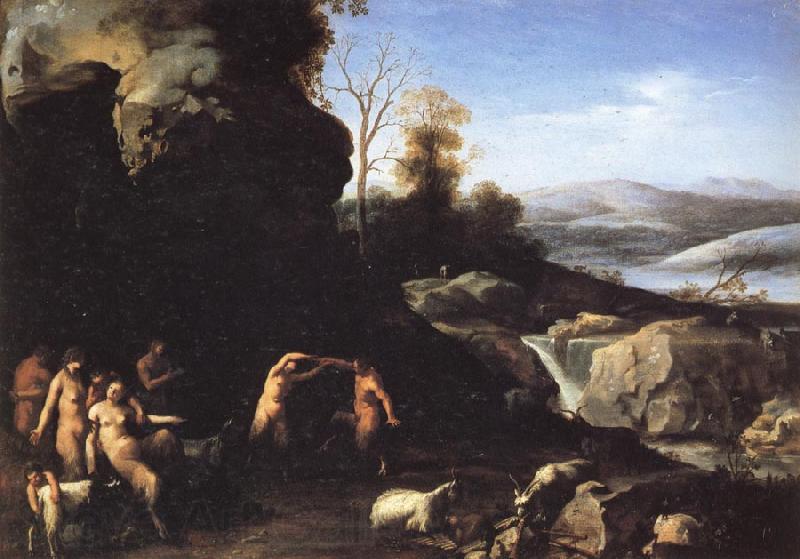 POELENBURGH, Cornelis van The Dance of the Satyrs Norge oil painting art